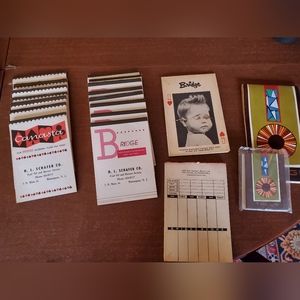 Bridge & canasta vintage scoring card sets